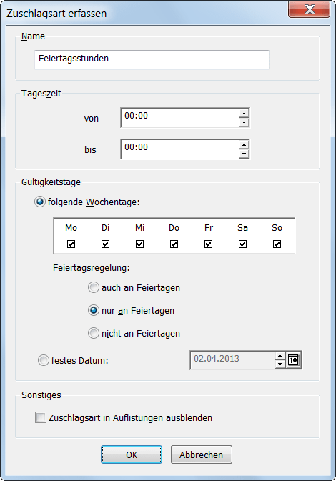 Eigenschaften einer Zuschlagsart