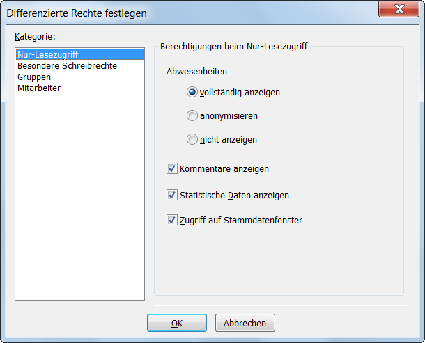 Differenzierte Leserechte
