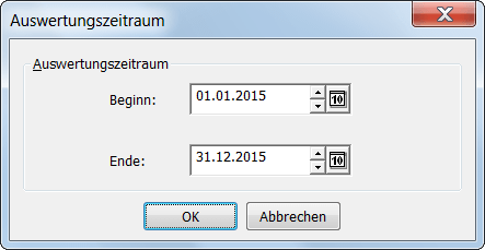 Fenster zur Eingabe des Auswertungszeitraums