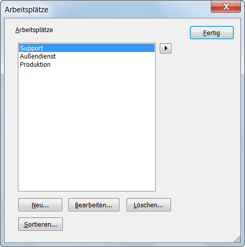 Verwaltungsfenster für Arbeitsplätze