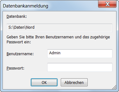 Datenbankanmeldung