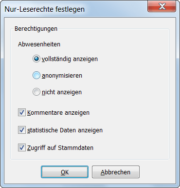 Berechtigungen bei Nur-Leserechten